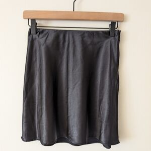Forever 21 Womens Small Black Satin Mini Skirt Y2K Party Whimsigoth Boho Basic